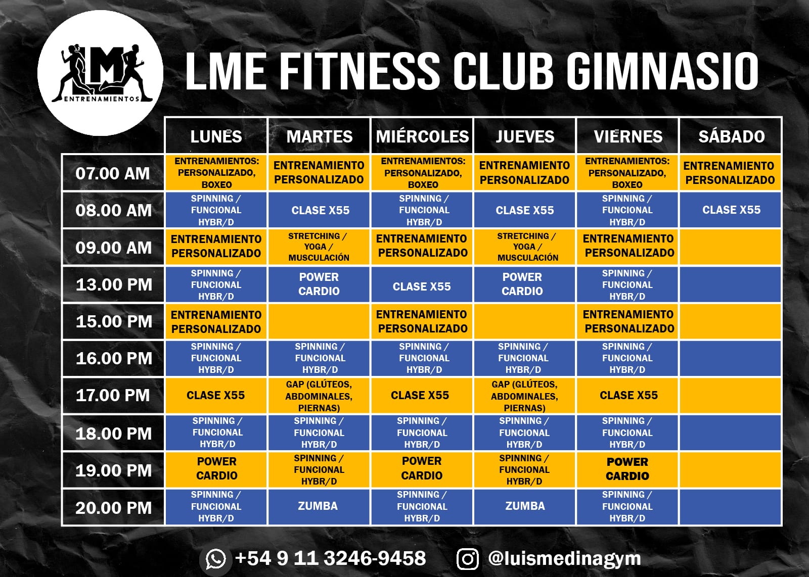 Horarios LME Fitness Club